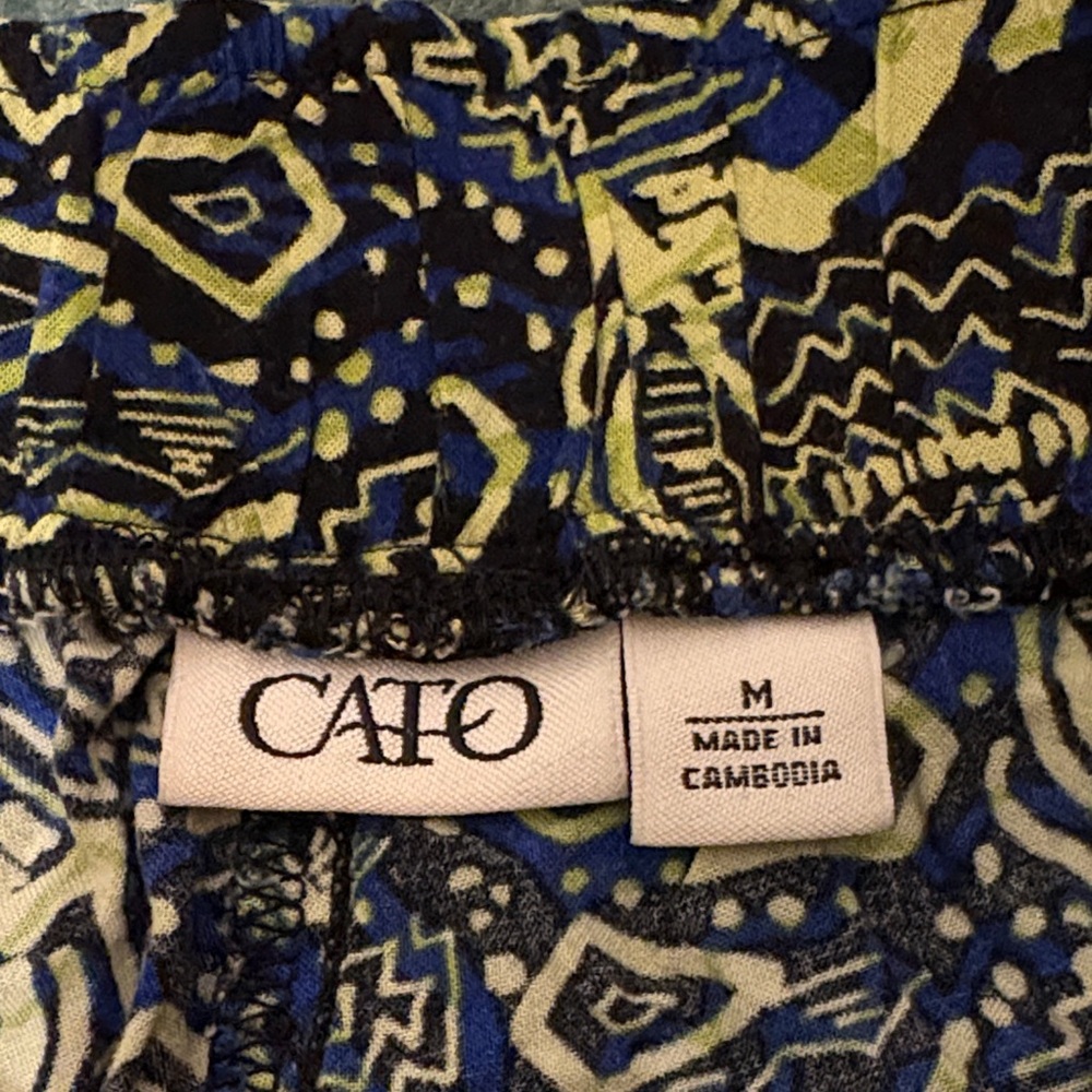 Cato Blue and Yellow Patterned Women Shorts - Picture 2 of 3